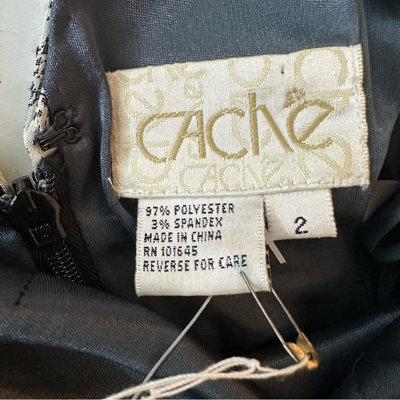 Cache Grayish Allover Beaded SnakePrint Vintage 90’s/Y2K Party Dress NWT 2 *Flaw - Picture 10 of 16